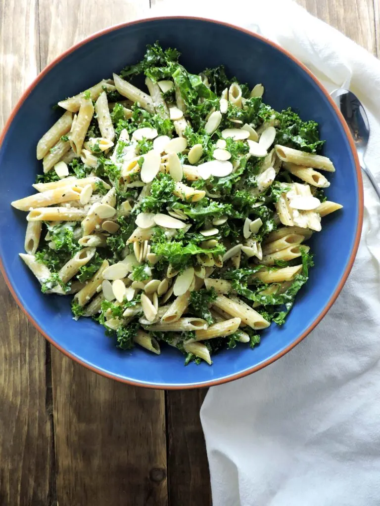 Kale Caesar Pasta Salad