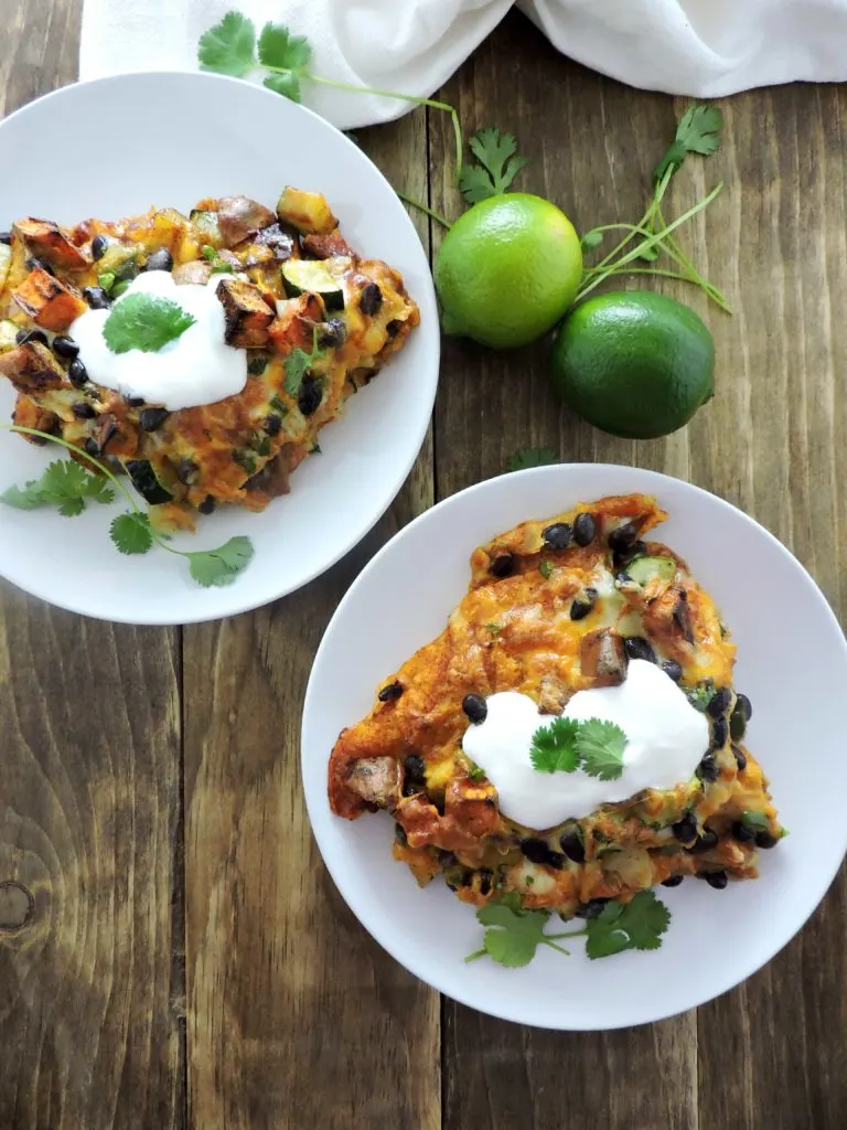 Layered Roasted Vegetable Enchiladas