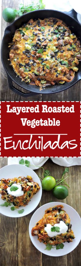 Layered Roasted Vegetable Enchiladas