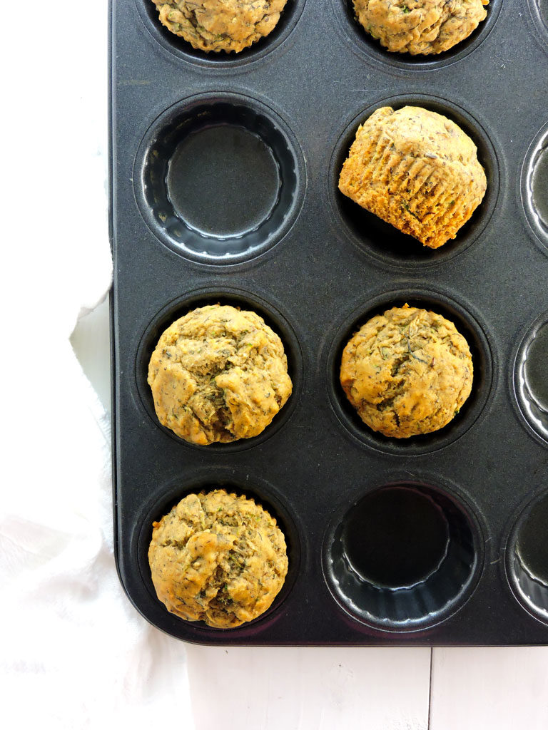 zucchini flax and chia morning muffins