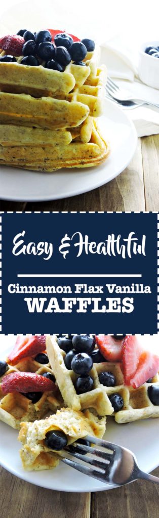 Easy Healthful Cinnamon Flax Vanilla Waffles