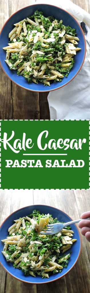 Kale Caesar Pasta Salad