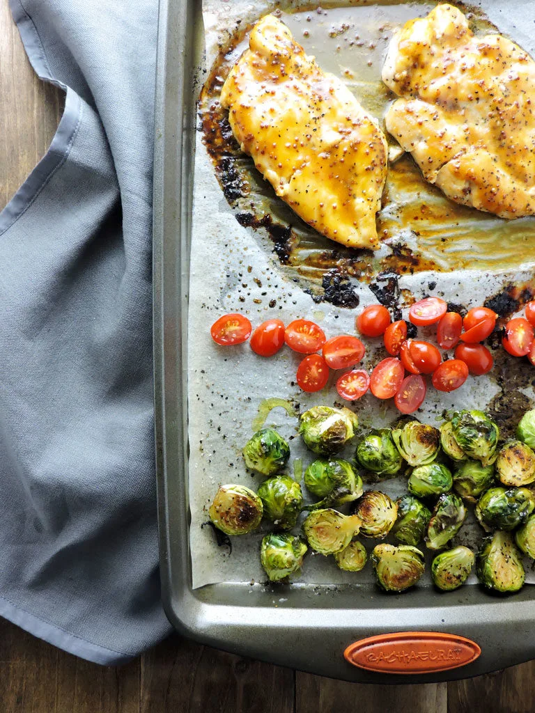 Honey Barbeque Dijon Chicken Sheet Pan Dinner