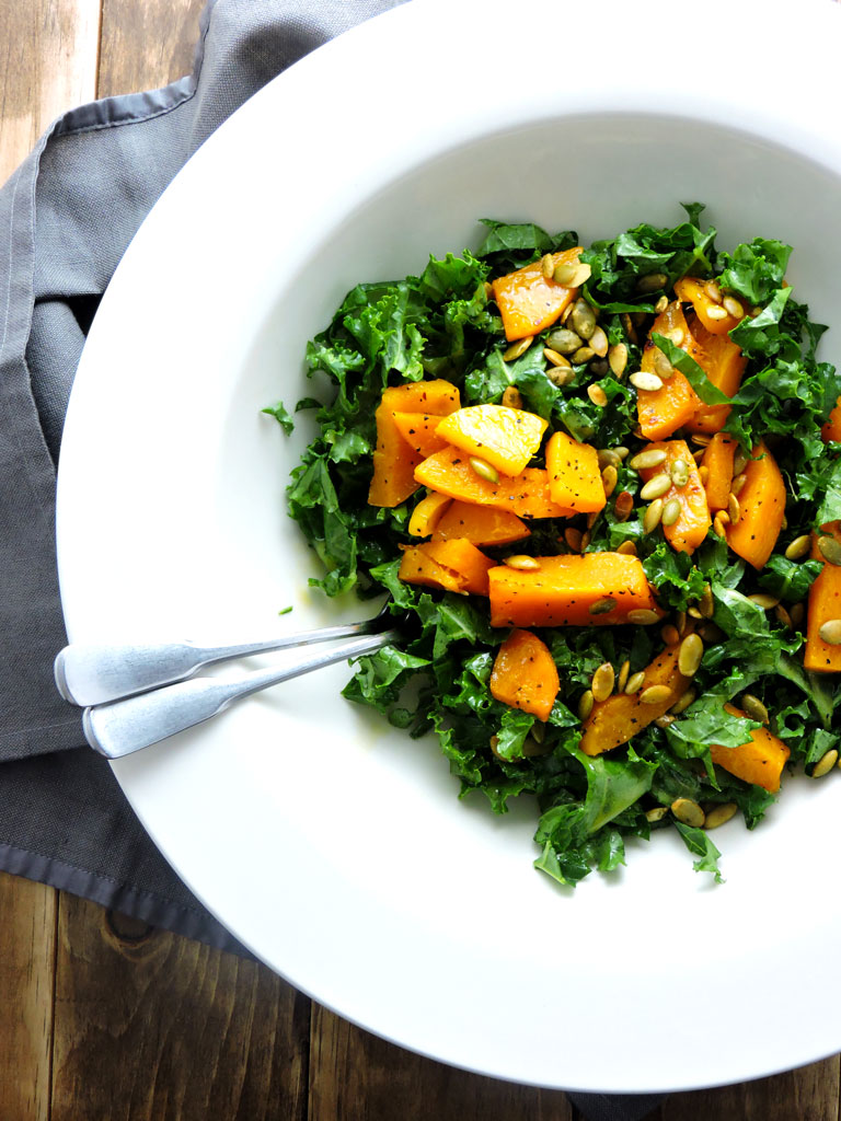 Kale and Roasted Butternut Squash Salad Fresh Fit Kitchen