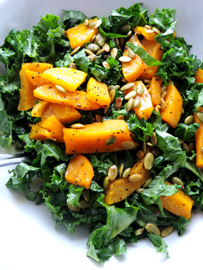 Kale and Roasted Butternut Squash Salad - Fresh Fit Kitchen