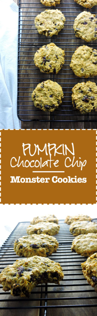 Pumpkin Chocolate Chip Monster Cookies