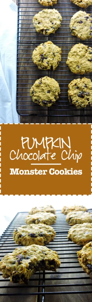 Pumpkin Chocolate Chip Monster Cookies