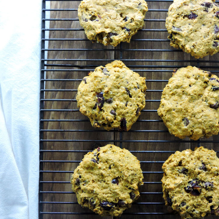 Pumpkin Chocolate Chip Monster Cookies