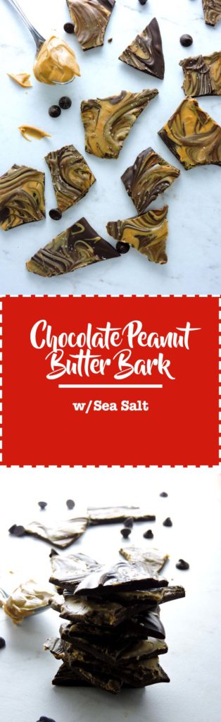 Chocolate Peanut Butter Bark with Sea Salt
