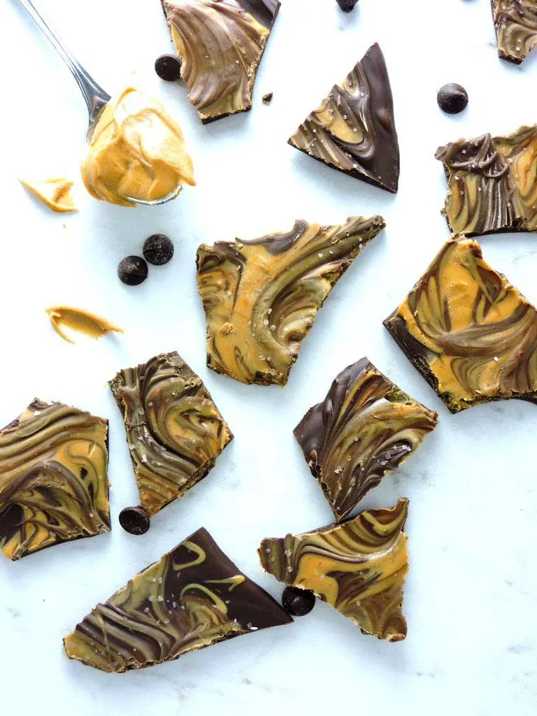 Chocolate Peanut Butter Bark with Sea Salt
