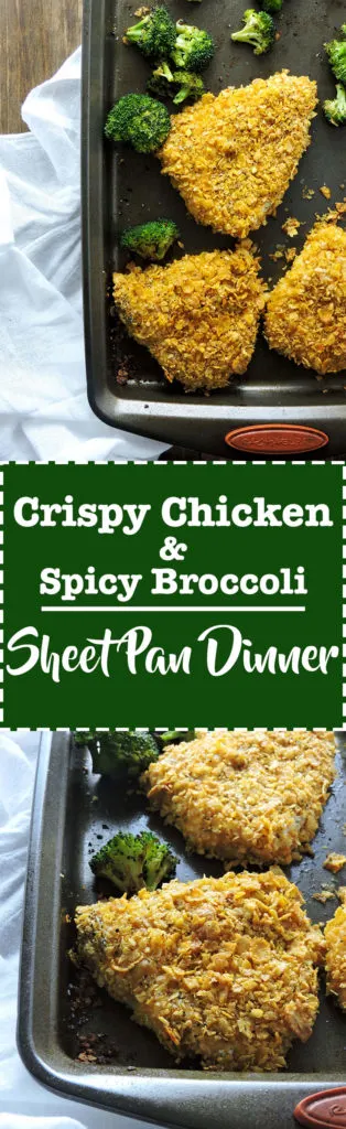 Crispy Chicken and Spicy Broccoli Sheet Pan Dinner