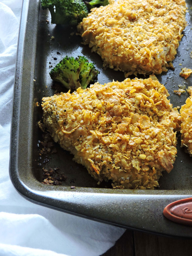 Crispy Chicken and Spicy Broccoli Sheet Pan Dinner