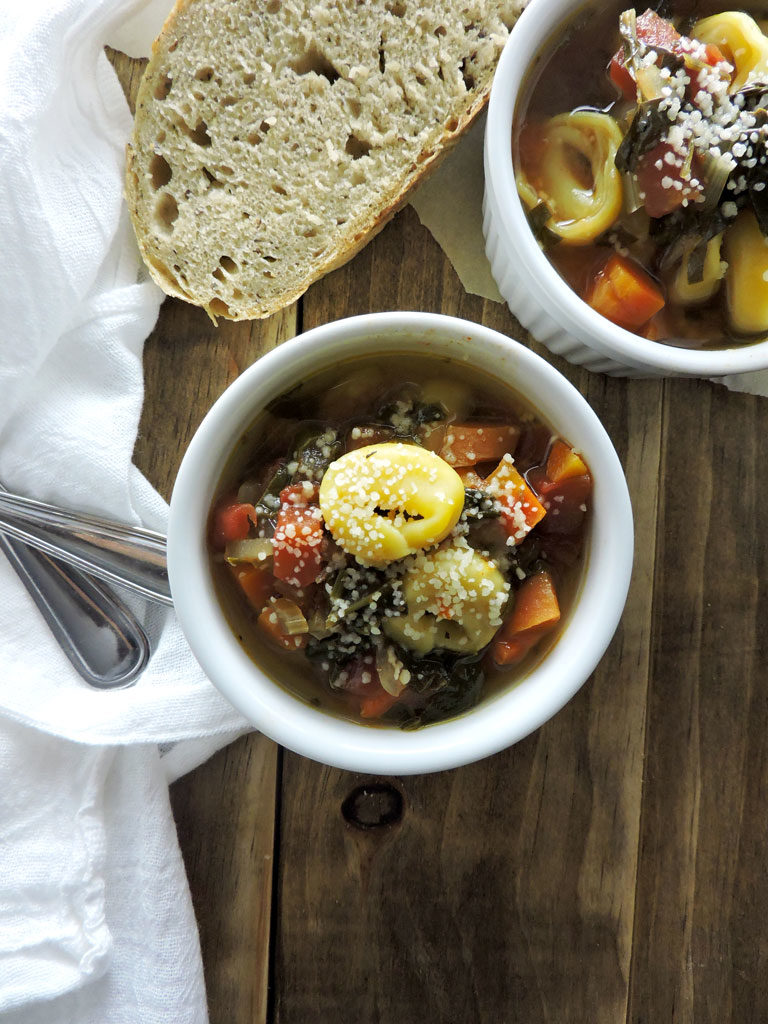 Healthy Italian Minestrone with Tortellini