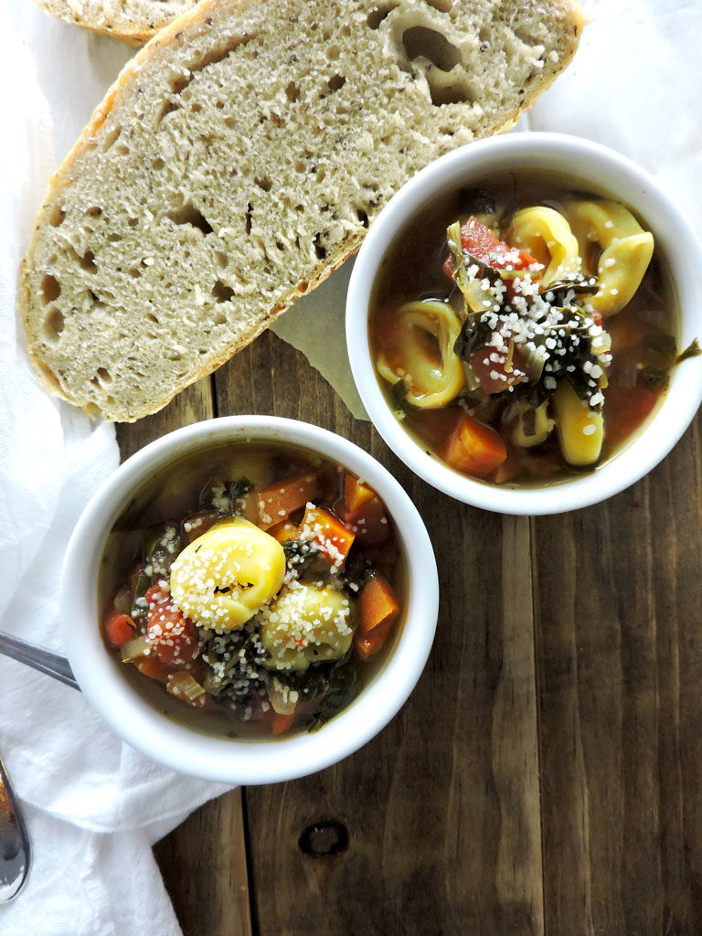 Healthy Italian Minestrone with Tortellini