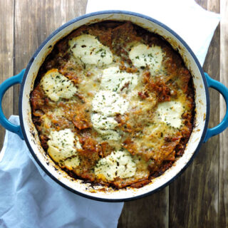 One Pan Healthy Lasagna Bake