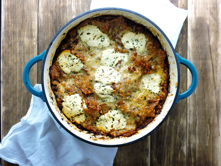 One Pan Healthy Lasagna Bake