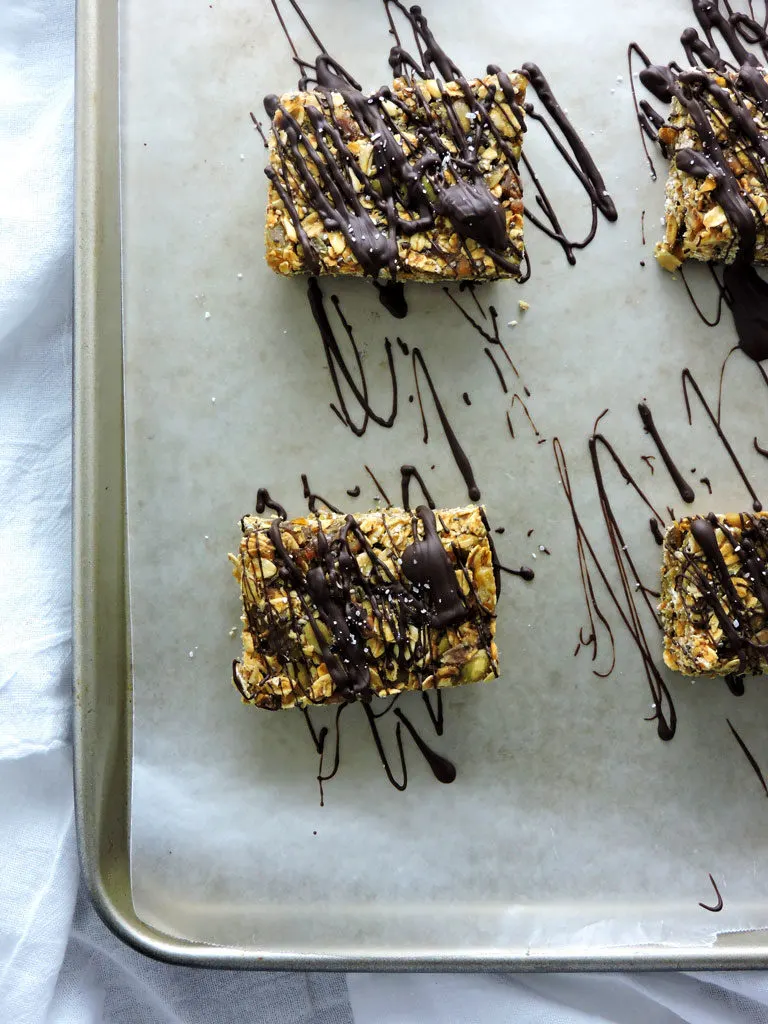 Chocolate Covered Fruit Nut Granola Bars