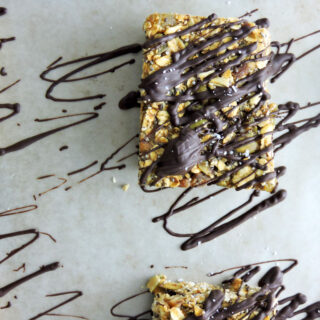 Chocolate Covered Fruit Nut Granola Bars