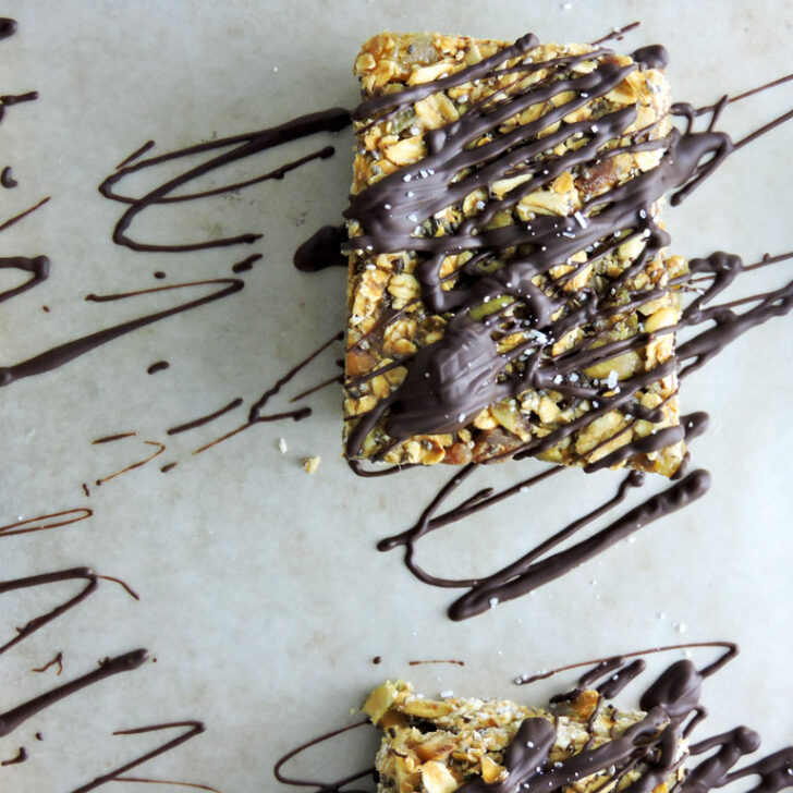 Chocolate Covered Fruit Nut Granola Bars