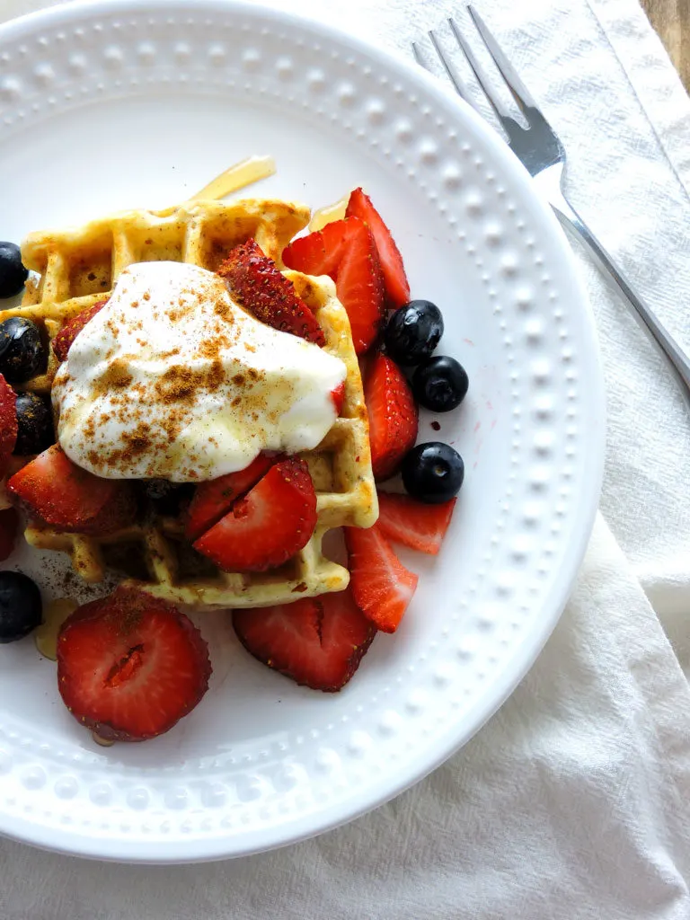 Greek Yogurt Waffle Sundae