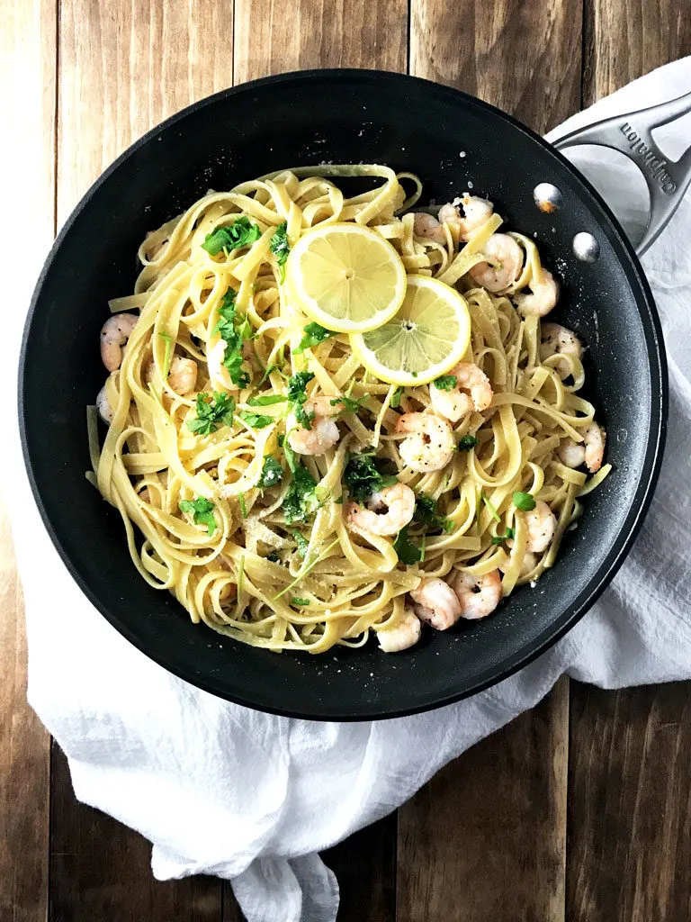 Lemon Garlic Shrimp Fettuccine