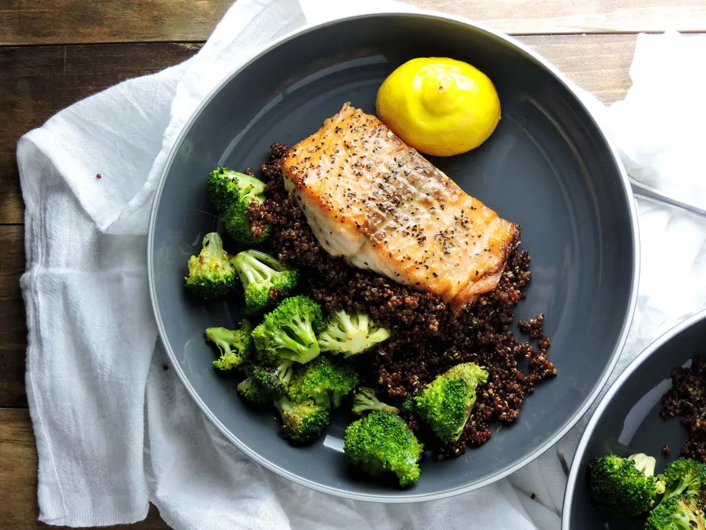 Simple Salmon and Broccoli with Roasted Lemon Recipe