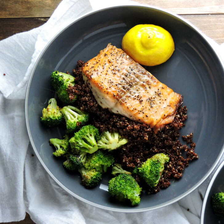 Simple Salmon and Broccoli with Roasted Lemon Recipe