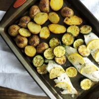 Lemon Garlic Tilapia Sheet Pan Dinner