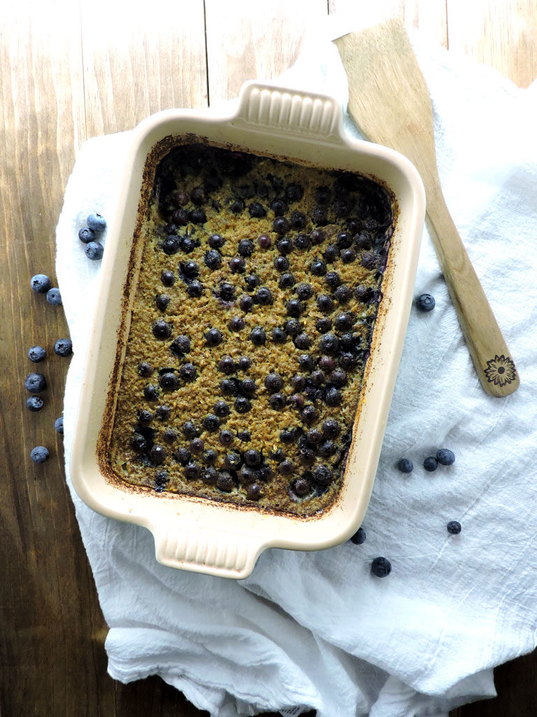 Baked Blueberry Steel Cut Oats