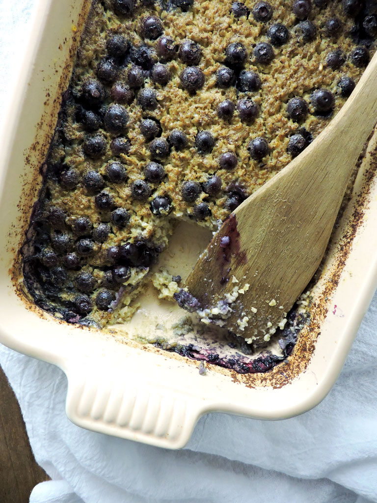 Baked Blueberry Steel Cut Oats