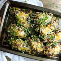 Chili Stuffed Poblano Peppers