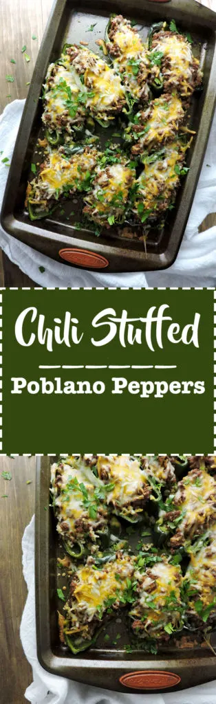 Chili Stuffed Poblano Peppers