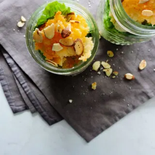 Mason Jar Caesar Salads with Parmesan Crisps