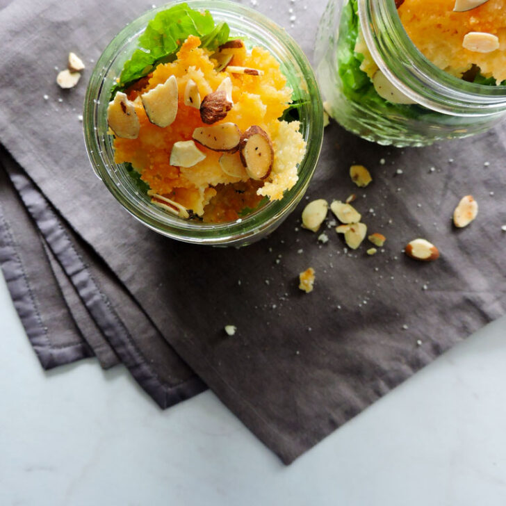 Mason Jar Salads with Parmesan Crisps