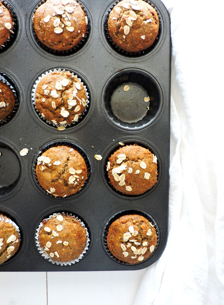 Roasted Almond Butter Banana Muffins Fresh Fit Kitchen