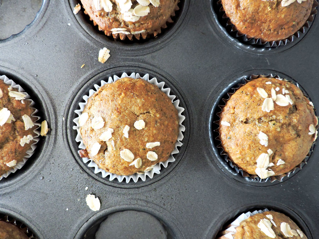 Roasted Almond Butter Banana Muffins Fresh Fit Kitchen