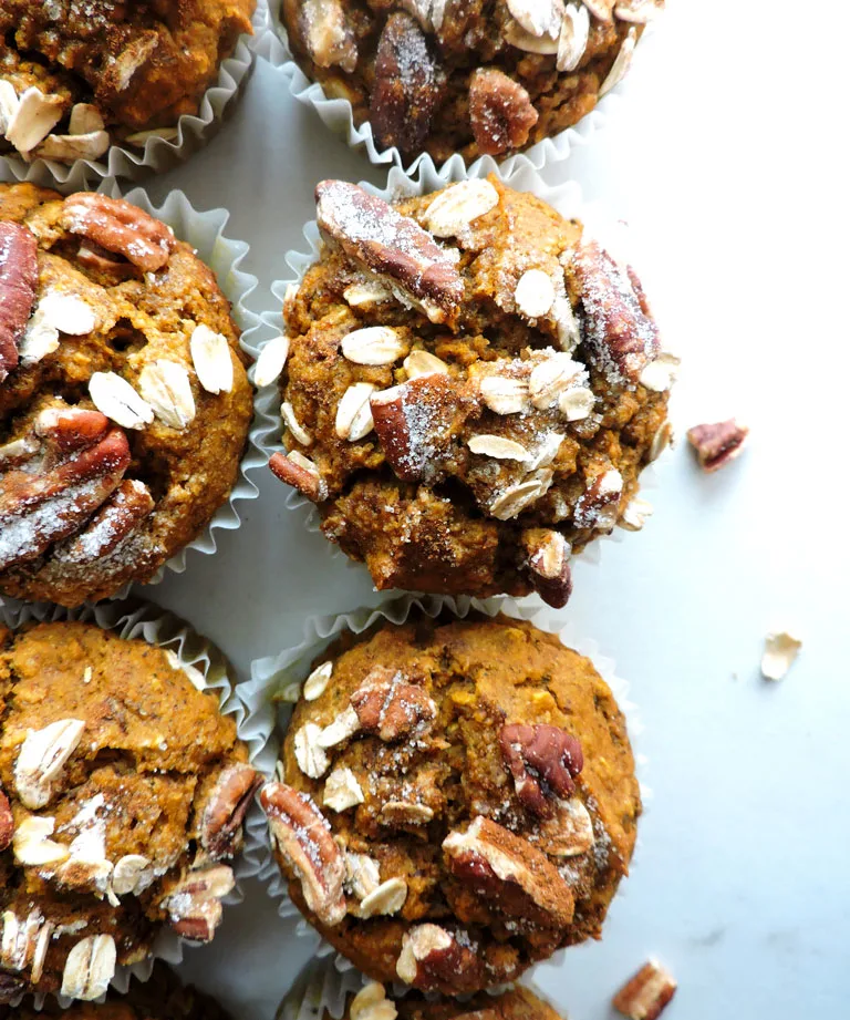 Pecan Oat Pumpkin Spice Muffins