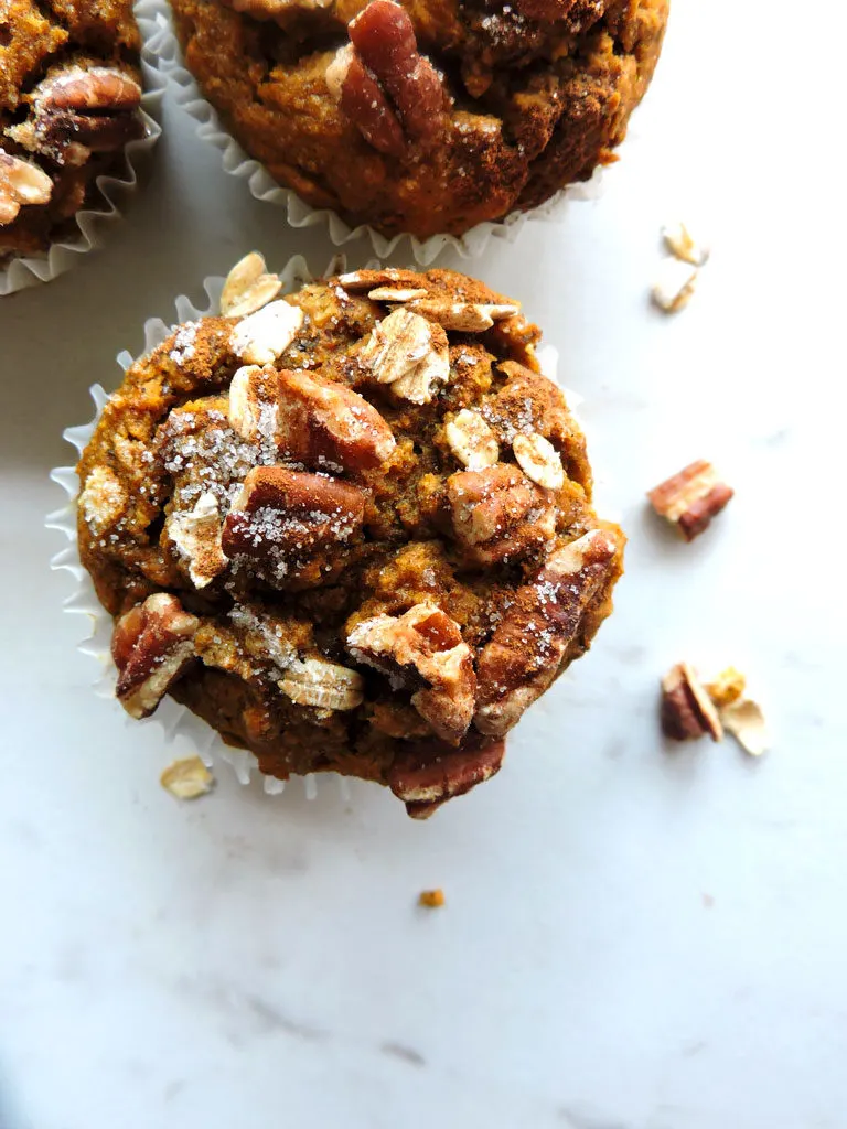 Pecan Oat Pumpkin Spice Muffins