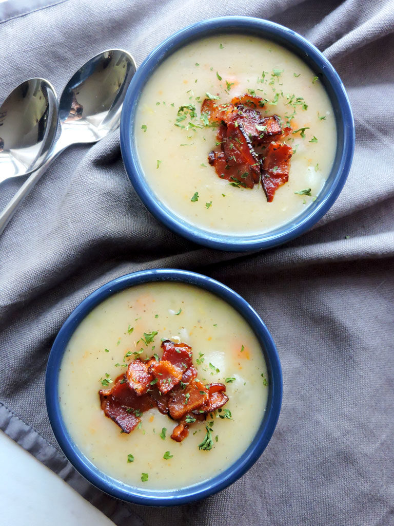 Lighter Loaded Baked Potato Soup.