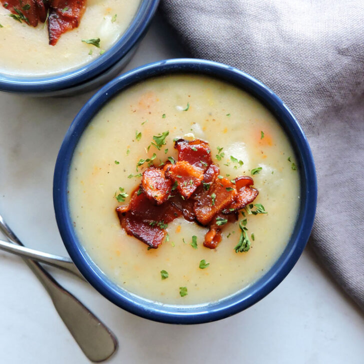 Instant Pot Loaded Potato Soup (No Cream Cheese)