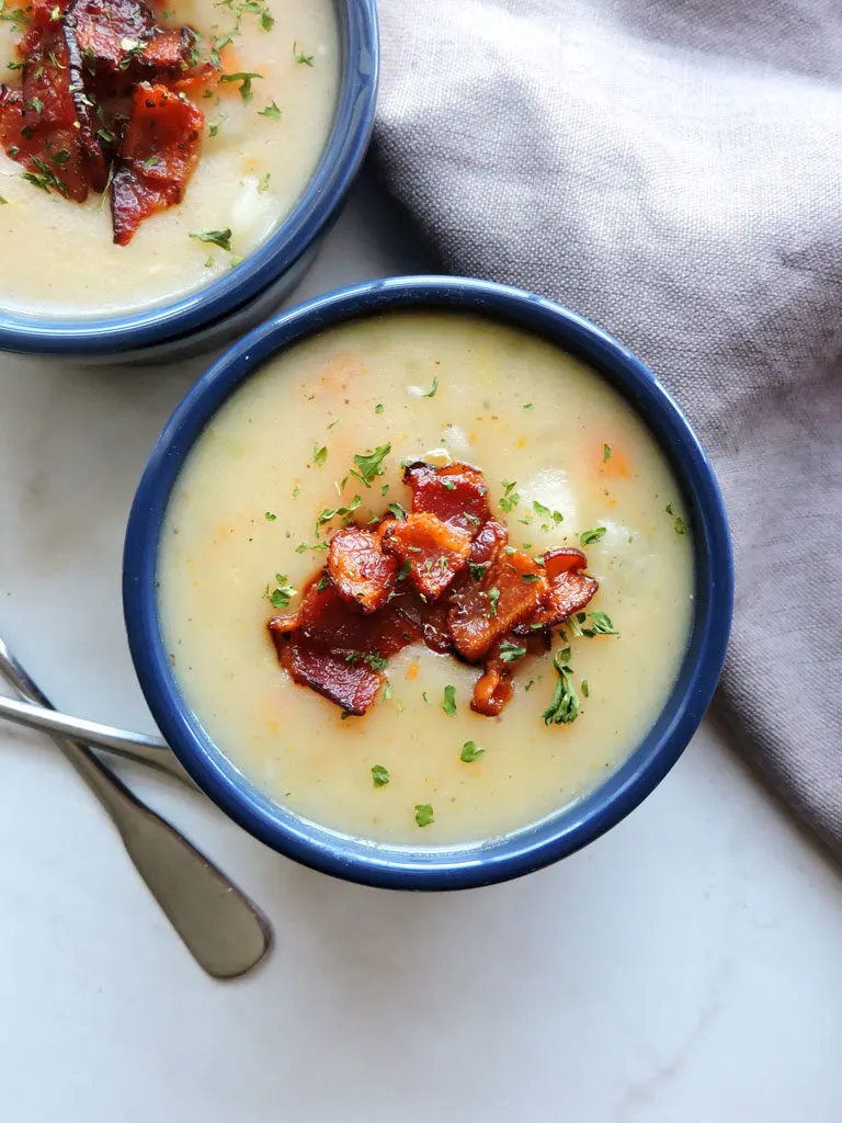 Lighter Loaded Baked Potato Soup