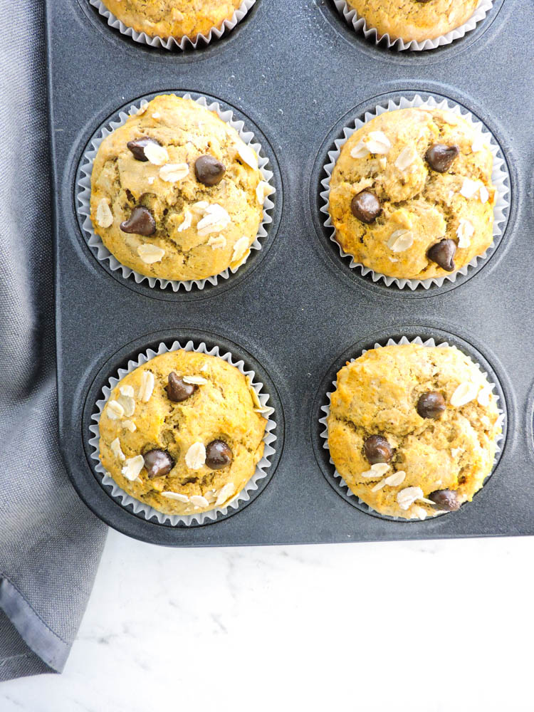 Peanut Butter Oat Banana Muffins