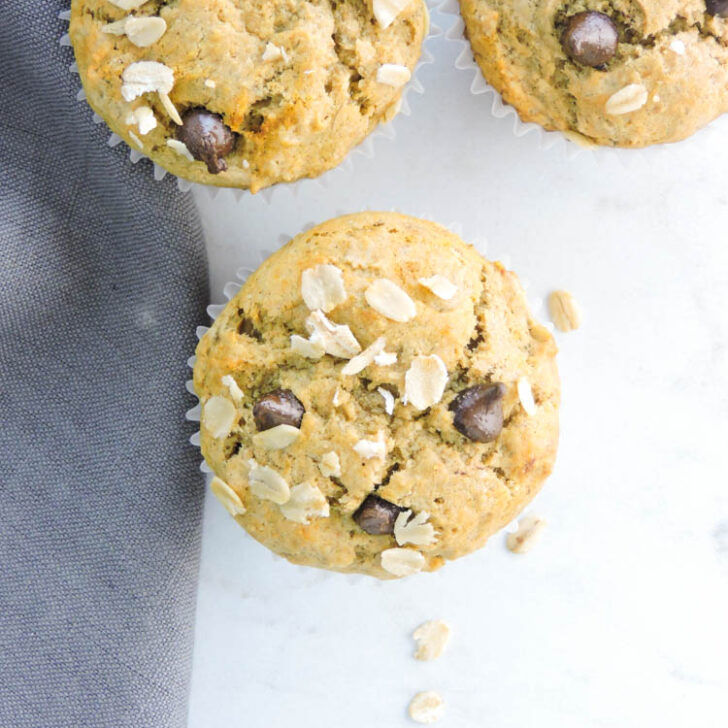 Peanut Butter Oat Banana Muffins