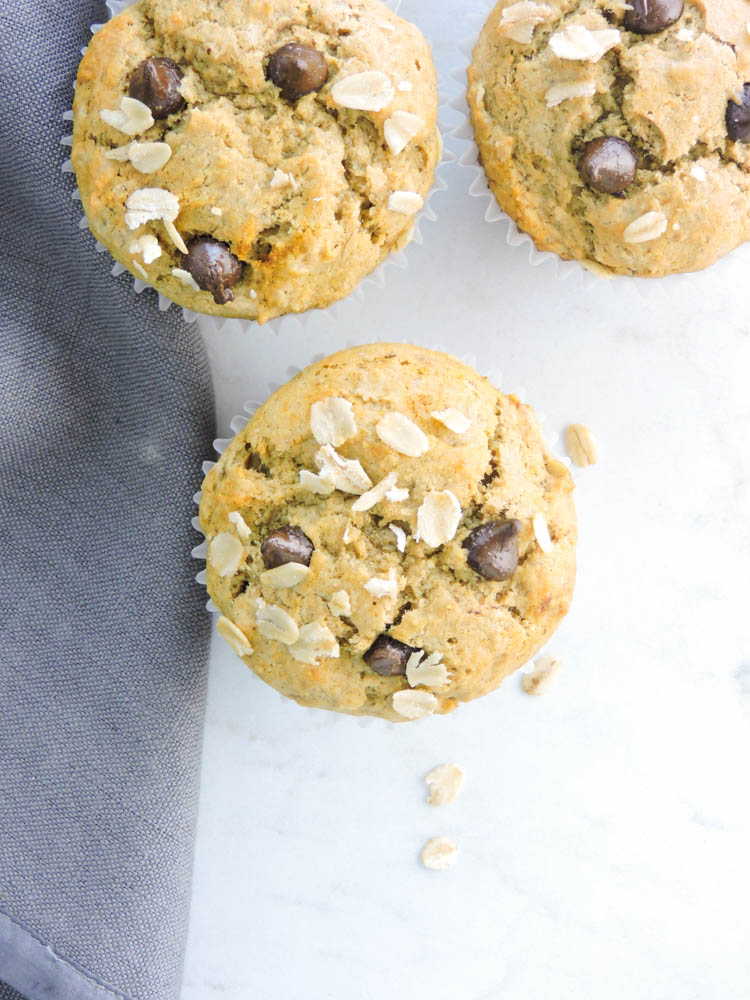 Peanut Butter Banana Oat Muffins