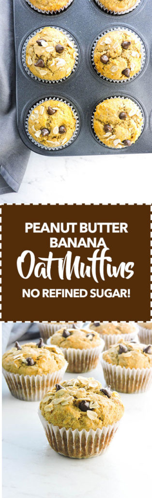 Peanut Butter Banana Oat Muffins