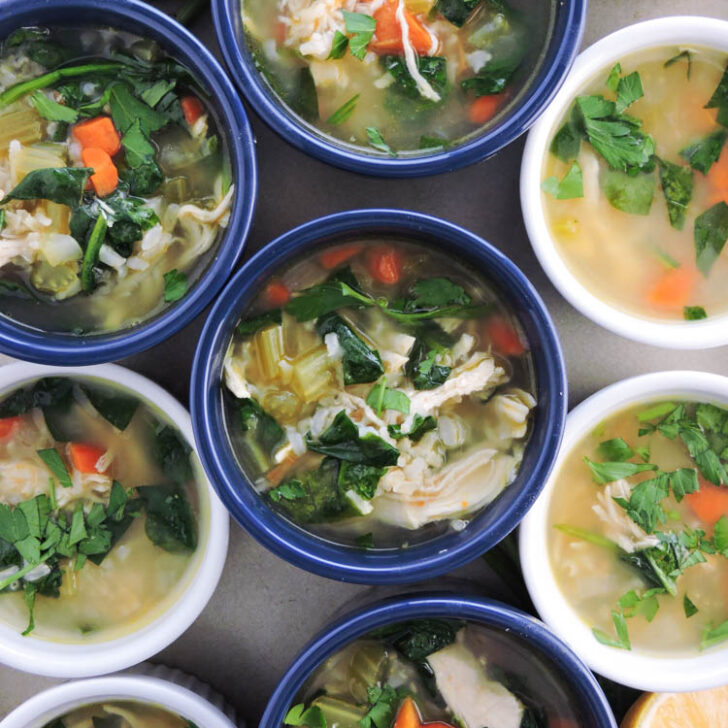 Toasted Rice and Chicken Soup with Lemon