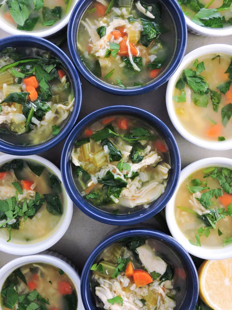 Toasted Rice and Chicken Soup with Lemon