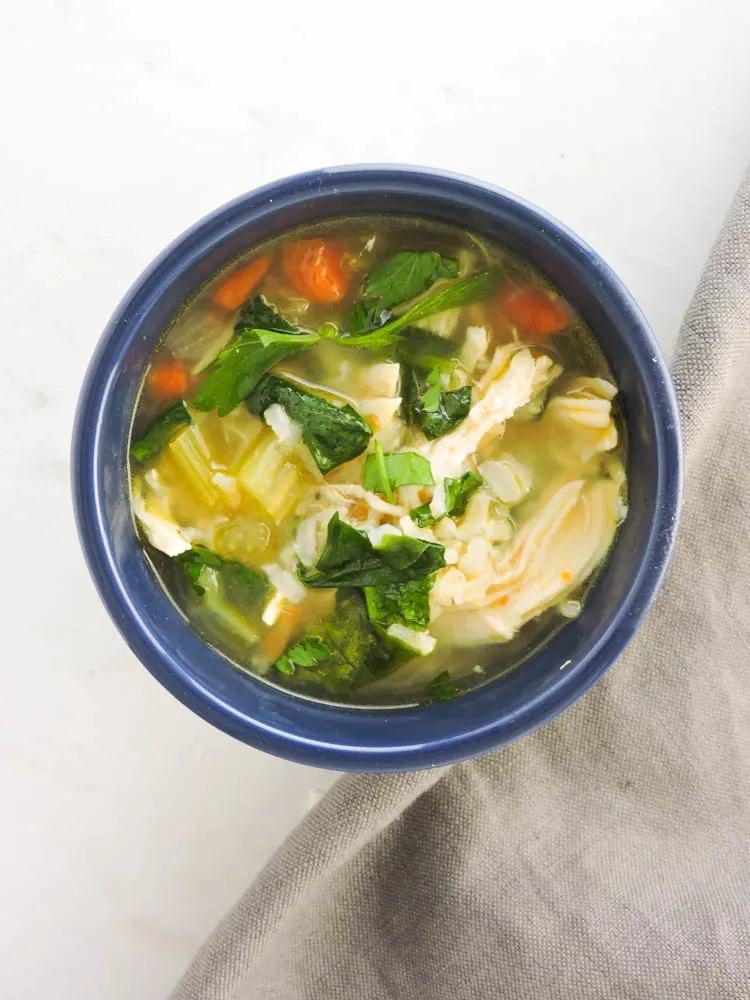 Toasted Rice and Chicken Soup with Lemon