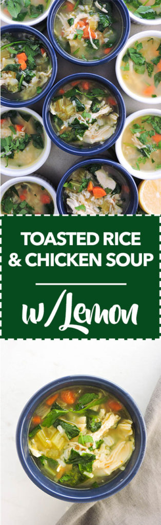 Toasted Rice and Chicken Soup with Lemon