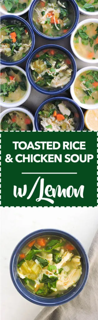 Toasted Rice and Chicken Soup with Lemon
